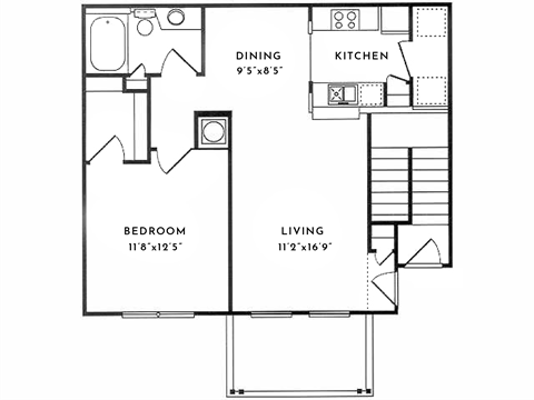 1 BR 1 BA 797 SF at Spotswood Commons, Virginia, 23188